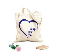 AILOONG Bolsa de lona Símbolo de corazón Amor Mascotas Pistas Animal Perro Gato Tela de 340g/m² de grosor Bolsa para dibujar