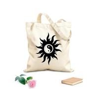 AILOONG Bolsa de lona Símbolo Yin Yang Budismo Yoga Religión Tela de 12 oz de grosor Sustituye a la mochila escolar 31x36cm Mediano