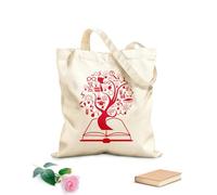 AILOONG Bolsa de lona sin blanquear Árbol de la ciencia Símbolo escolar Clase de matemáticas Tela de 340g/m² de grosor Se usa como bolsa de herramientas