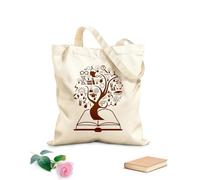 AILOONG Bolsa de lona sin blanquear Árbol de la ciencia Símbolo escolar Clase de matemáticas Tela de 340g/m² de grosor Se usa como bolsa de herramientas