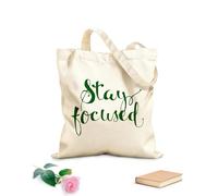 AILOONG Bolsa de lona sin blanquear Carta con cita motivacional e inspiradora para mantenerte enfocado Tela de 340g/m² de grosor Se usa como bolsa de herramientas