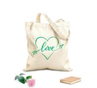 AILOONG Bolsa de lona sin blanquear Chica Corazón Besos Amor Romance Flecha Tela de 340g/m² de grosor Se usa como bolsa de herramientas