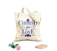 AILOONG Bolsa de lona sin blanquear Cita Aprecia tu amor Hogar Pareja Pájaros Tela de 340g/m² de grosor Se usa como bolsa de herramientas