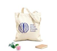 AILOONG Bolsa de lona sin blanquear Cita de cerebro y mente que dice oficina Tela de 340g/m² de grosor Se usa como bolsa de herramientas