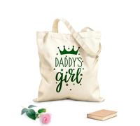AILOONG Bolsa de lona sin blanquear Cita de la niña de papá de la corona para la guardería de la pequeña princesa Tela de 340g/m² de grosor Se usa como bolsa de herramientas