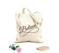 AILOONG Bolsa de lona sin blanquear Cita de palabras, letras, creer, signo del infinito Tela de 340g/m² de grosor Se usa como bolsa de herramientas