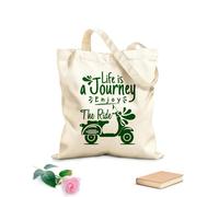 AILOONG Bolsa de lona sin blanquear Cita inspiradora Vida Viaje Disfruta Paseo en scooter Tela de 340g/m² de grosor Se usa como bolsa de herramientas