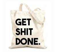 AILOONG Bolsa de lona sin blanquear Cita motivacional: palabras y frases para hacer las cosas bien Tela de 12 oz de grosor Se usa como bolsa de herramientas 35x40cm Grande