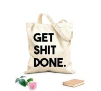 AILOONG Bolsa de lona sin blanquear Cita motivacional: palabras y frases para hacer las cosas bien Tela de 12 oz de grosor Se usa como bolsa de herramientas 31x36cm Mediano