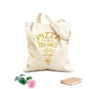 AILOONG Bolsa de lona sin blanquear Cita Pizza Solo Triángulo Amoroso Restaurante Cafetería Tela de 340g/m² de grosor Se usa como bolsa de herramientas