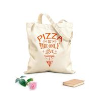 AILOONG Bolsa de lona sin blanquear Cita Pizza Solo Triángulo Amoroso Restaurante Cafetería Tela de 340g/m² de grosor Se usa como bolsa de herramientas
