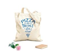 AILOONG Bolsa de lona sin blanquear Cita Pizza Solo Triángulo Amoroso Restaurante Cafetería Tela de 340g/m² de grosor Se usa como bolsa de herramientas