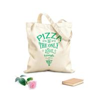 AILOONG Bolsa de lona sin blanquear Cita Pizza Solo Triángulo Amoroso Restaurante Cafetería Tela de 340g/m² de grosor Se usa como bolsa de herramientas