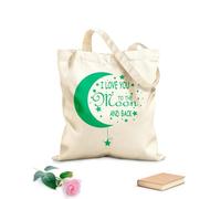 AILOONG Bolsa de lona sin blanquear Cita romántica Te amo hasta la luna y más allá Tela de 340g/m² de grosor Se usa como bolsa de herramientas