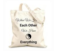 AILOONG Bolsa de lona sin blanquear Cita Todo Amor Hogar Familia Tela de 12 oz de grosor Se usa como bolsa de herramientas 25x30cm Pequeño