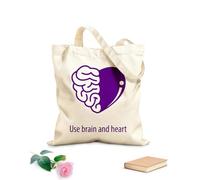 AILOONG Bolsa de lona sin blanquear Cita: Usa el cerebro y el corazón Tela de 340g/m² de grosor Se usa como bolsa de herramientas