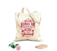 AILOONG Bolsa de lona sin blanquear Citas con letras que dicen que la belleza comienza en el momento Tela de 340g/m² de grosor Se usa como bolsa de herramientas