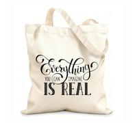 AILOONG Bolsa de lona sin blanquear Citas inspiradoras Palabra Frase Todo es real Tela de 12 oz de grosor Se usa como bolsa de herramientas 25x30cm Pequeño