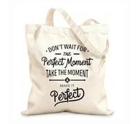 AILOONG Bolsa de lona sin blanquear Citas motivacionales que dicen Tela de 12 oz de grosor Se usa como bolsa de herramientas 25x30cm Pequeño