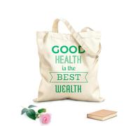 AILOONG Bolsa de lona sin blanquear Citas saludables: buena salud, mejor riqueza Tela de 340g/m² de grosor Se usa como bolsa de herramientas