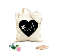 AILOONG Bolsa de lona sin blanquear Correr Deportes Gimnasia Gimnasio Pulso Cardíaco Latidos del Corazón Correr Cardio Tela de 12 oz de grosor Se usa como bolsa de herramientas 25x30cm Pequeño