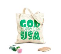 AILOONG Bolsa de lona sin blanquear Dios te bendiga, Estados Unidos. Palabras patrióticas. Tela de 340g/m² de grosor Se usa como bolsa de herramientas