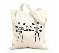 AILOONG Bolsa de lona sin blanquear Dos siluetas de calaveras de esqueleto para Halloween Tela de 12 oz de grosor Se usa como bolsa de herramientas 35x40cm Grande