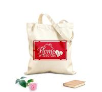 AILOONG Bolsa de lona sin blanquear El hogar es donde está el amor. Cita de la casa Tela de 340g/m² de grosor Se usa como bolsa de herramientas