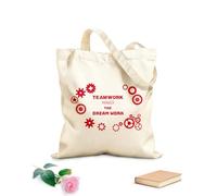 AILOONG Bolsa de lona sin blanquear El trabajo en equipo hace realidad tus sueños Cita de oficina Engranajes Palabras que dicen Negocios Tela de 340g/m² de grosor Se usa como bolsa de herramientas