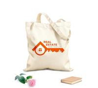 AILOONG Bolsa de lona sin blanquear Frase clave de motivación para disfrutar de la vida en bienes raíces Tela de 340g/m² de grosor Se usa como bolsa de herramientas