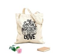 AILOONG Bolsa de lona sin blanquear Frase inspiradora El ingrediente secreto siempre ama Tela de 12 oz de grosor Se usa como bolsa de herramientas 25x30cm Pequeño