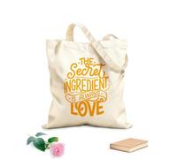 AILOONG Bolsa de lona sin blanquear Frase inspiradora El ingrediente secreto siempre ama Tela de 340g/m² de grosor Se usa como bolsa de herramientas