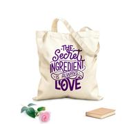 AILOONG Bolsa de lona sin blanquear Frase inspiradora El ingrediente secreto siempre ama Tela de 340g/m² de grosor Se usa como bolsa de herramientas