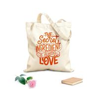 AILOONG Bolsa de lona sin blanquear Frase inspiradora El ingrediente secreto siempre ama Tela de 340g/m² de grosor Se usa como bolsa de herramientas