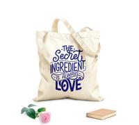 AILOONG Bolsa de lona sin blanquear Frase inspiradora El ingrediente secreto siempre ama Tela de 340g/m² de grosor Se usa como bolsa de herramientas