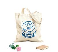 AILOONG Bolsa de lona sin blanquear Frase inspiradora para vivir el momento Tela de 340g/m² de grosor Se usa como bolsa de herramientas