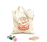 AILOONG Bolsa de lona sin blanquear Frase inspiradora para vivir el momento Tela de 340g/m² de grosor Se usa como bolsa de herramientas