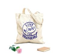 AILOONG Bolsa de lona sin blanquear Frase inspiradora para vivir el momento Tela de 340g/m² de grosor Se usa como bolsa de herramientas