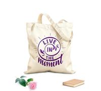 AILOONG Bolsa de lona sin blanquear Frase inspiradora para vivir el momento Tela de 340g/m² de grosor Se usa como bolsa de herramientas