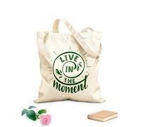 AILOONG Bolsa de lona sin blanquear Frase inspiradora para vivir el momento Tela de 340g/m² de grosor Se usa como bolsa de herramientas