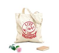 AILOONG Bolsa de lona sin blanquear Frase inspiradora para vivir el momento Tela de 340g/m² de grosor Se usa como bolsa de herramientas