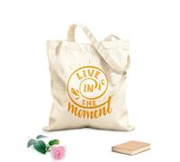 AILOONG Bolsa de lona sin blanquear Frase inspiradora para vivir el momento Tela de 340g/m² de grosor Se usa como bolsa de herramientas