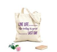 AILOONG Bolsa de lona sin blanquear Frase inspiradora para vivir en casa. Tela de 340g/m² de grosor Se usa como bolsa de herramientas