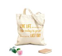 AILOONG Bolsa de lona sin blanquear Frase inspiradora para vivir en casa. Tela de 340g/m² de grosor Se usa como bolsa de herramientas