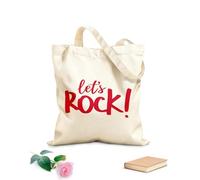 AILOONG Bolsa de lona sin blanquear Frase inspiradora Vamos a rockear a casa Tela de 340g/m² de grosor Se usa como bolsa de herramientas