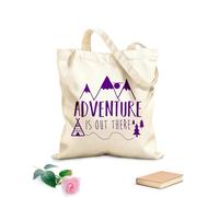 AILOONG Bolsa de lona sin blanquear Frase La aventura está ahí fuera Vida salvaje Montañas Tela de 340g/m² de grosor Se usa como bolsa de herramientas