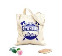 AILOONG Bolsa de lona sin blanquear Frase Nunca dejes de explorar Aventura Montañas Tela de 340g/m² de grosor Se usa como bolsa de herramientas