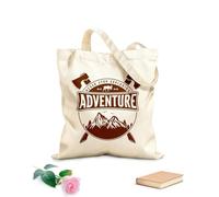 AILOONG Bolsa de lona sin blanquear Frase Nunca dejes de explorar Aventura Montañas Tela de 340g/m² de grosor Se usa como bolsa de herramientas