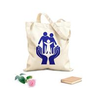 AILOONG Bolsa de lona sin blanquear Hogar de Protección Infantil Manos Unidas Familia Tela de 340g/m² de grosor Se usa como bolsa de herramientas