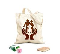 AILOONG Bolsa de lona sin blanquear Hogar de Protección Infantil Manos Unidas Familia Tela de 340g/m² de grosor Se usa como bolsa de herramientas